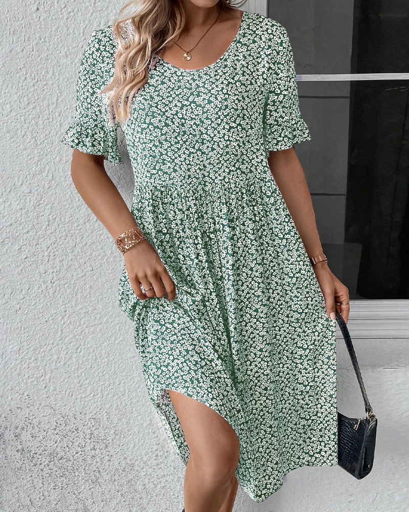 Isabella™ Elegant Floral Midi Dress for Women