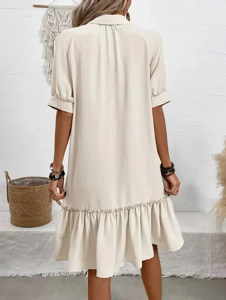 Isabella™ Button-Down Ruffle Hem Dress