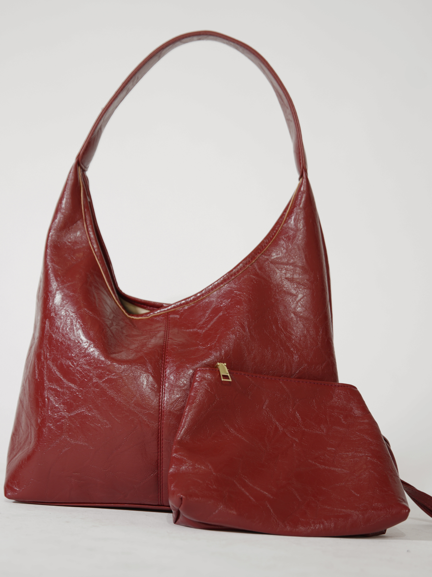 isabella™ Crimson Luxe Leather Satchel