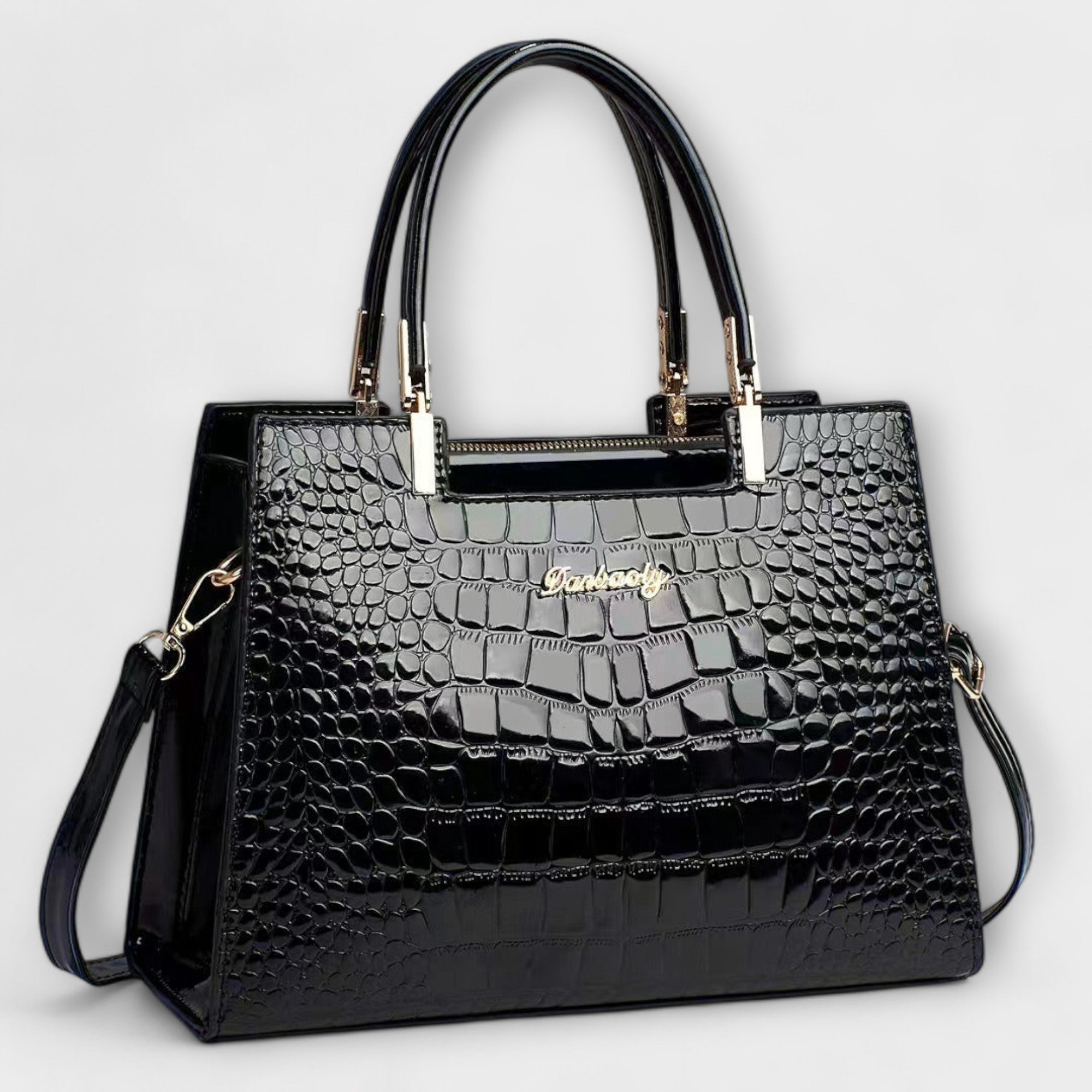 Aralune - Shiny crocodile print handbag