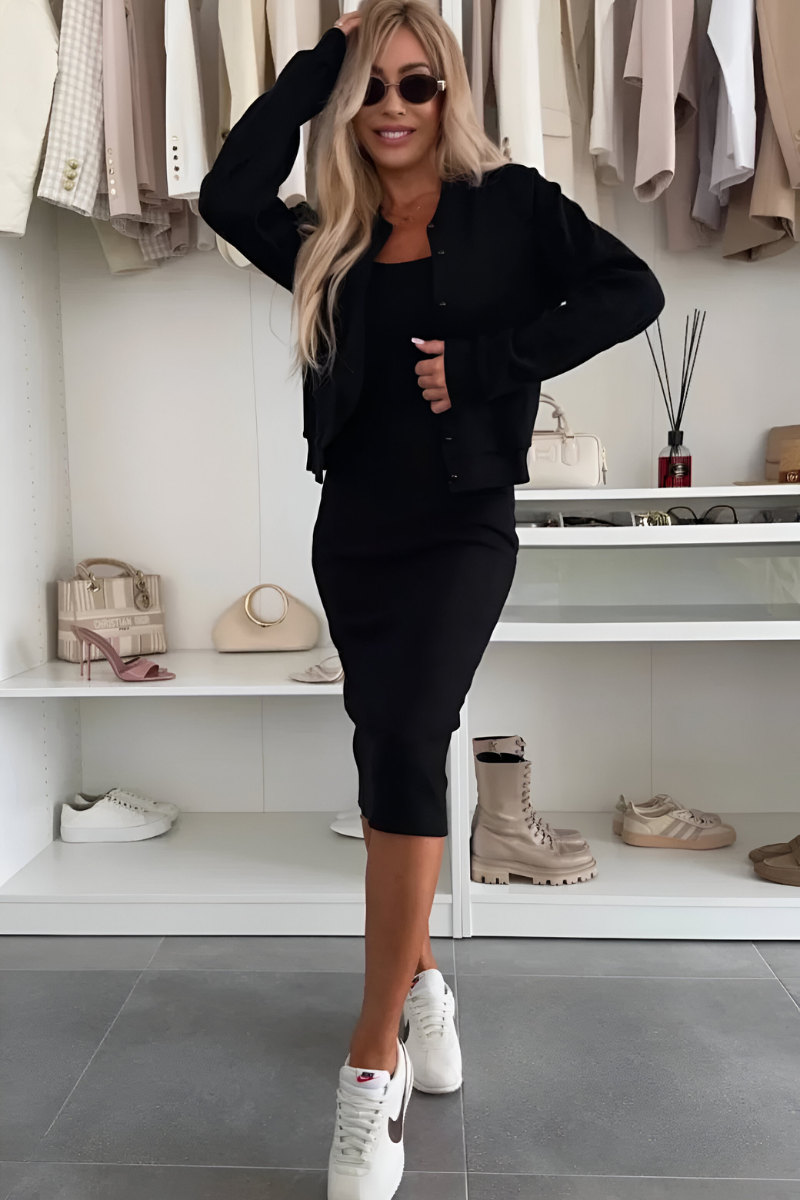 Manon™ | Comfortable Midi Dress & Vest