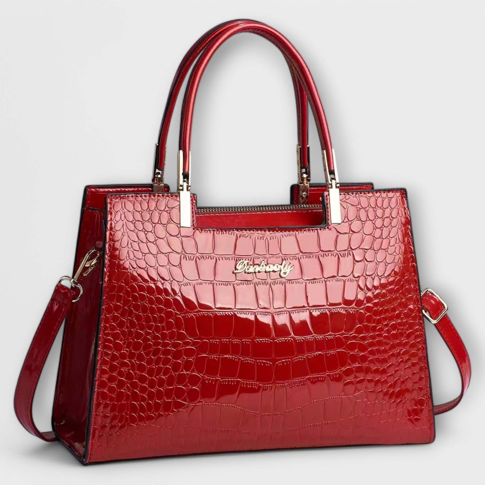 Aralune - Shiny crocodile print handbag