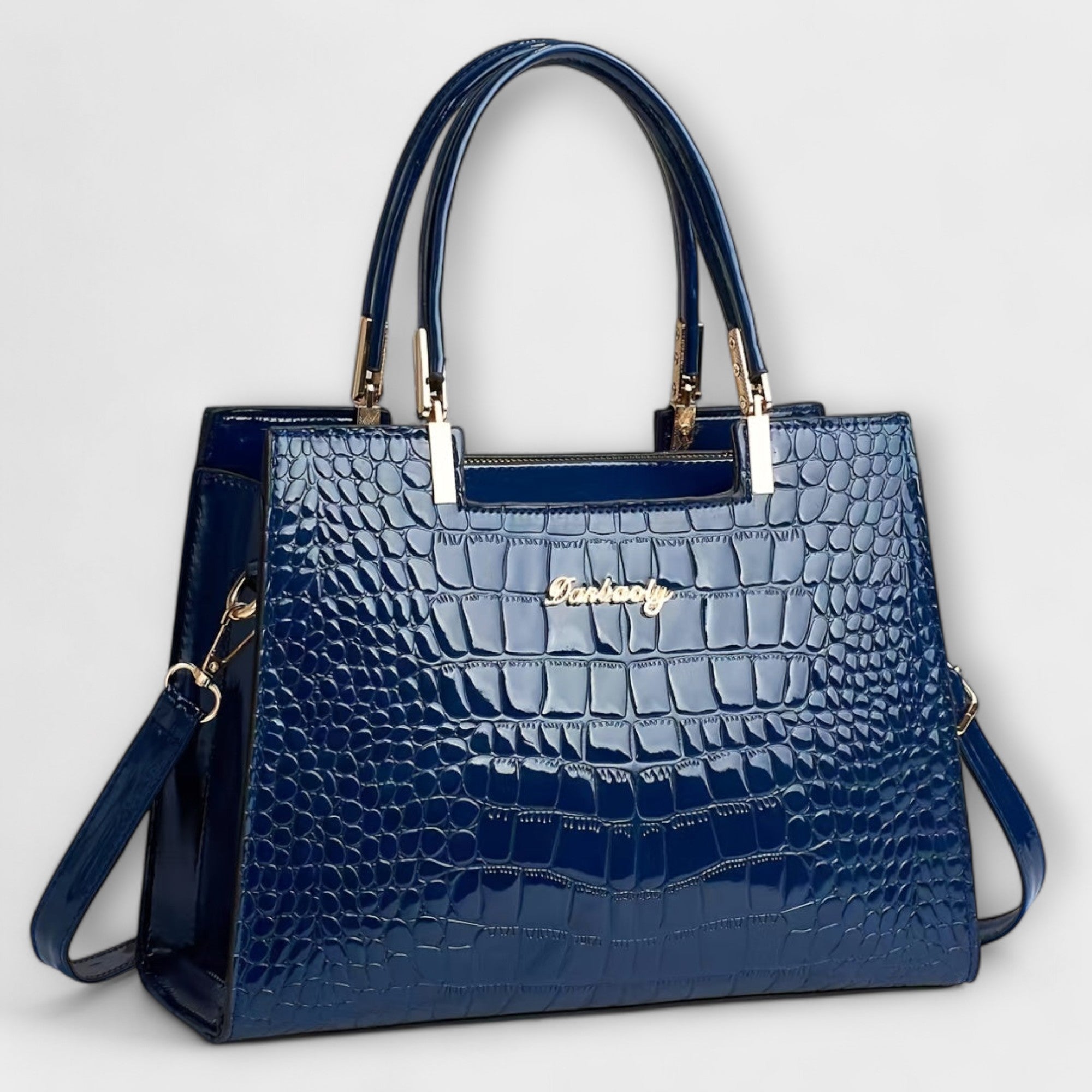Aralune - Shiny crocodile print handbag