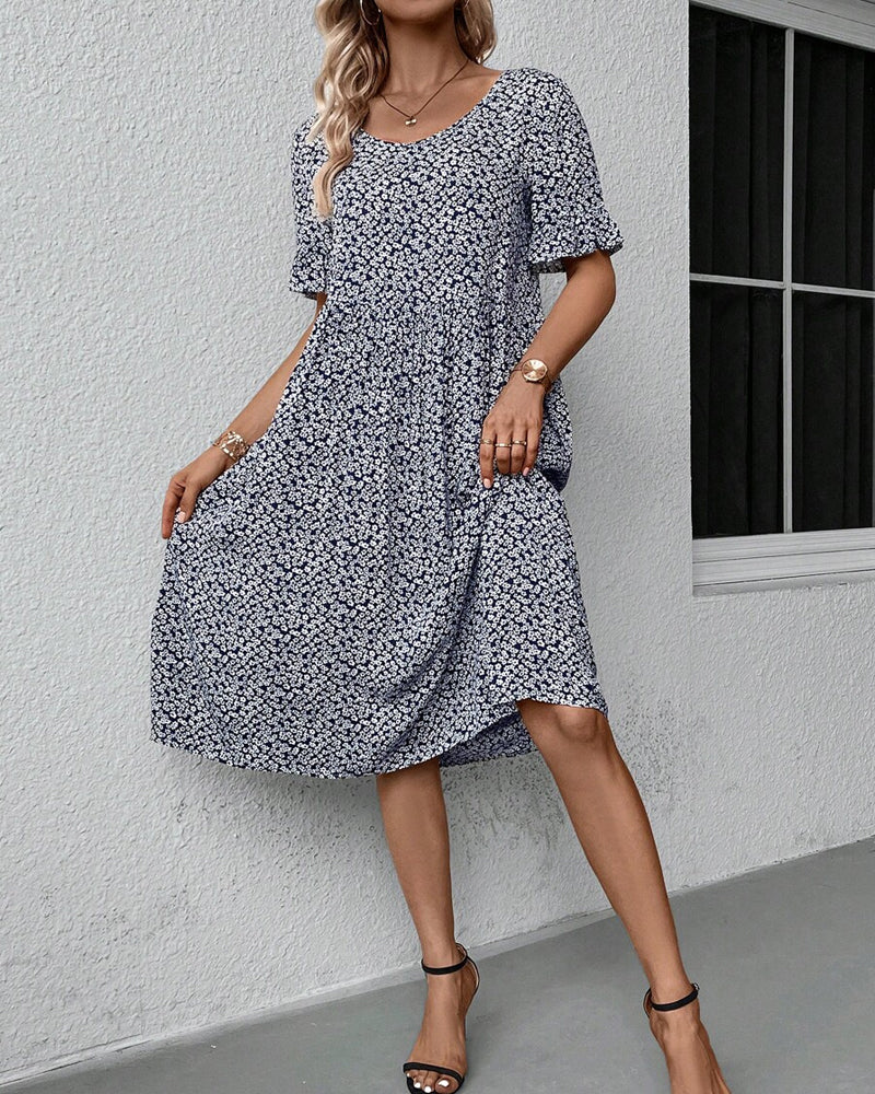 Isabella™ Elegant Floral Midi Dress for Women