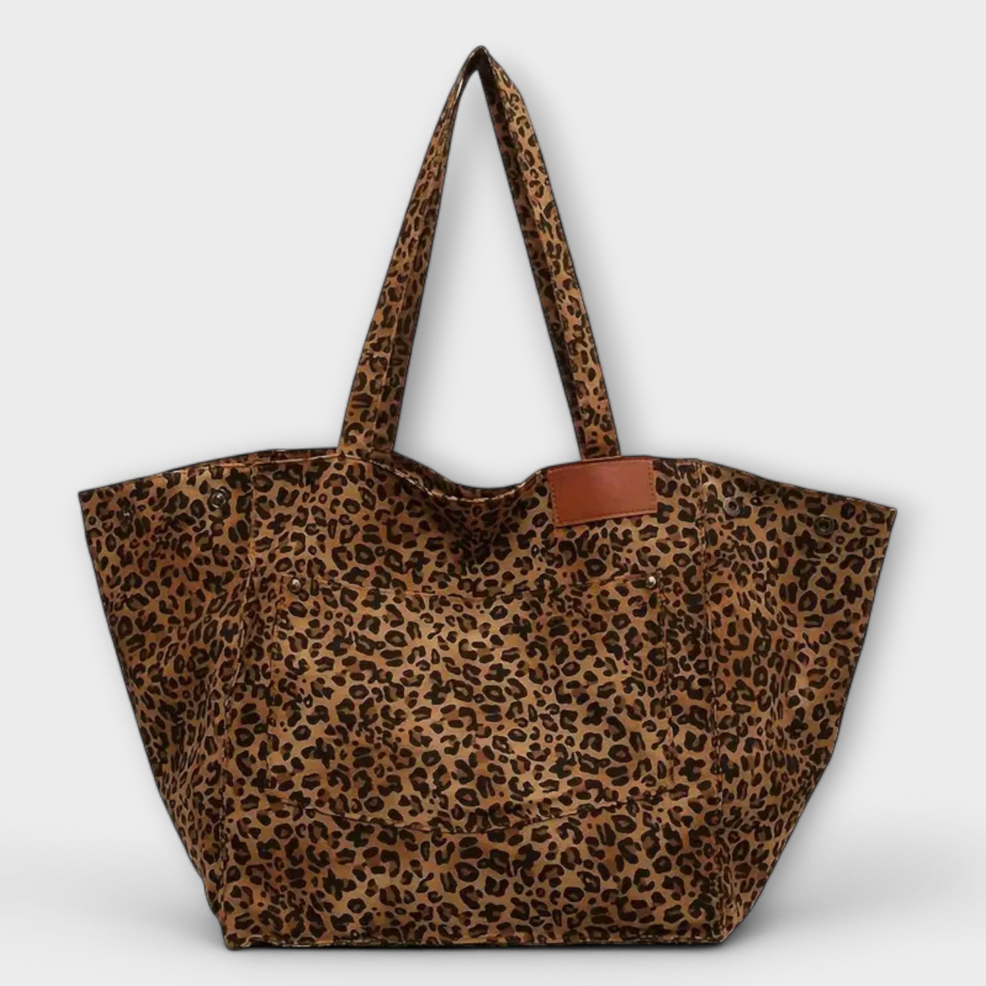 Corbinian - Elegant Leopard Print Canvas Shoulder Bag