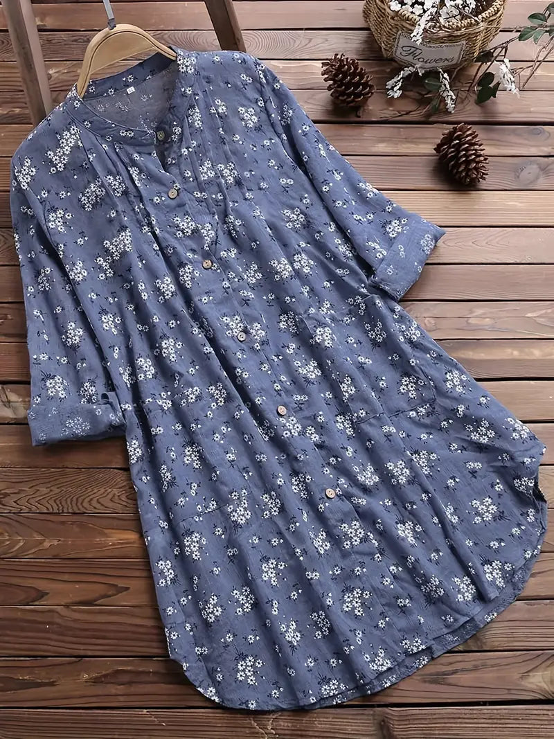 Isabella™ Floral Button-Up Midi Dress