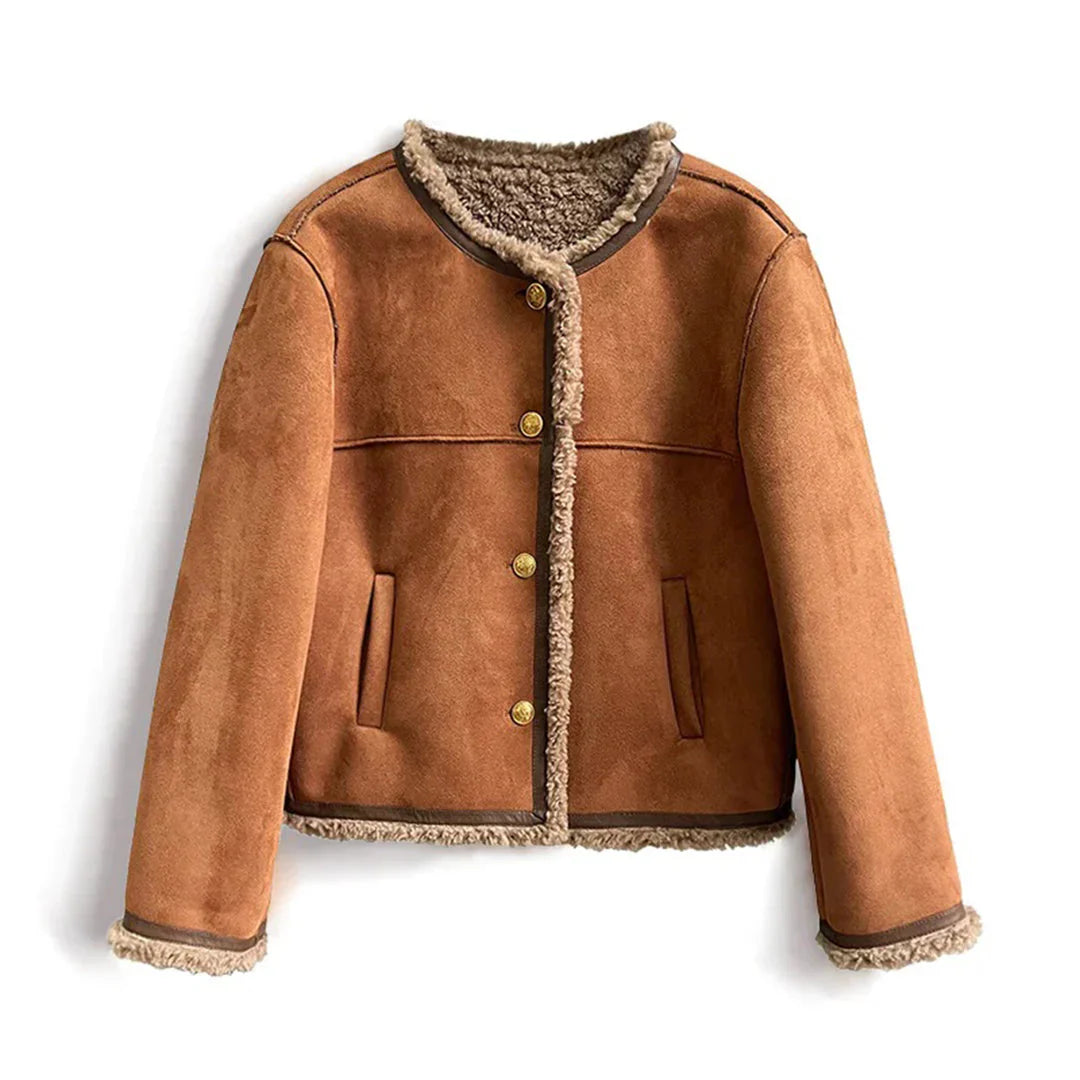 Isabella™ Shearling Button Jacket