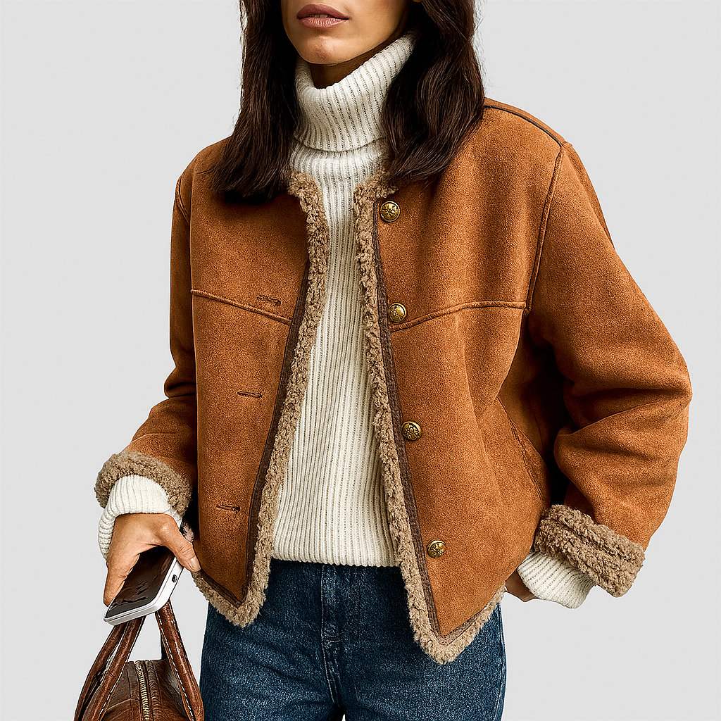 Isabella™ Shearling Button Jacket