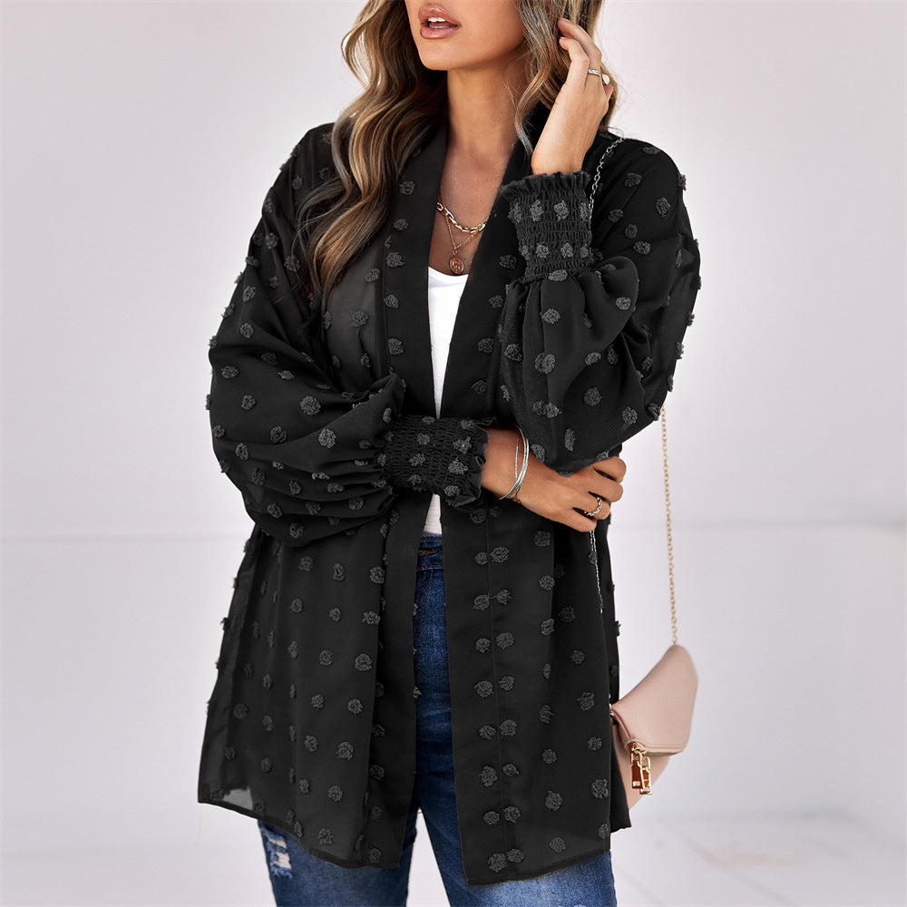 Zelitha – Textured Open-Front Cardigan