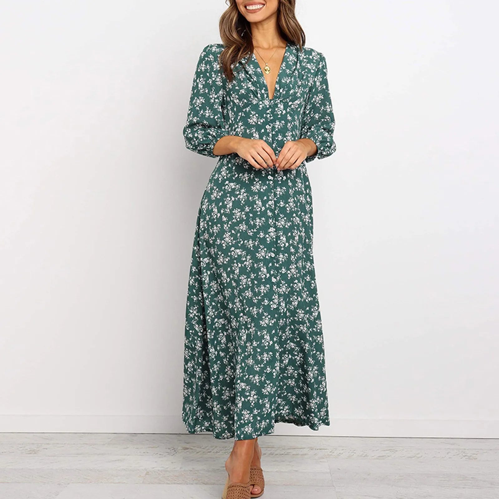 Isabella™ - V-neck Floral Dress