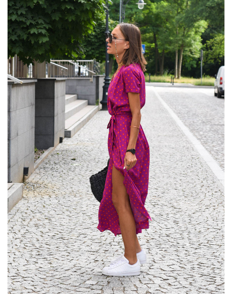 Lina – Floral Wrap Midi Dress