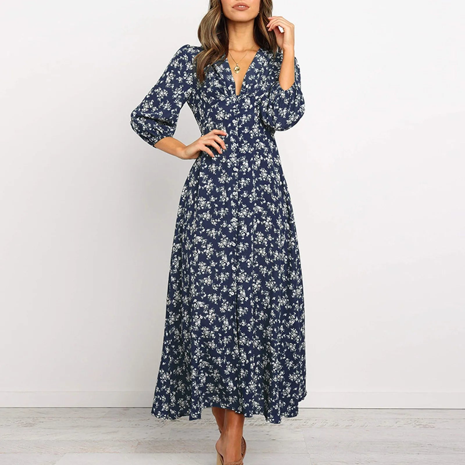 Isabella™ - V-neck Floral Dress