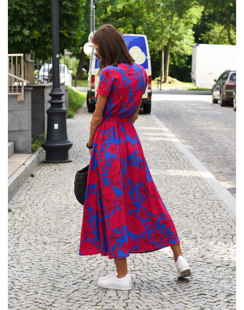 Lina – Floral Wrap Midi Dress