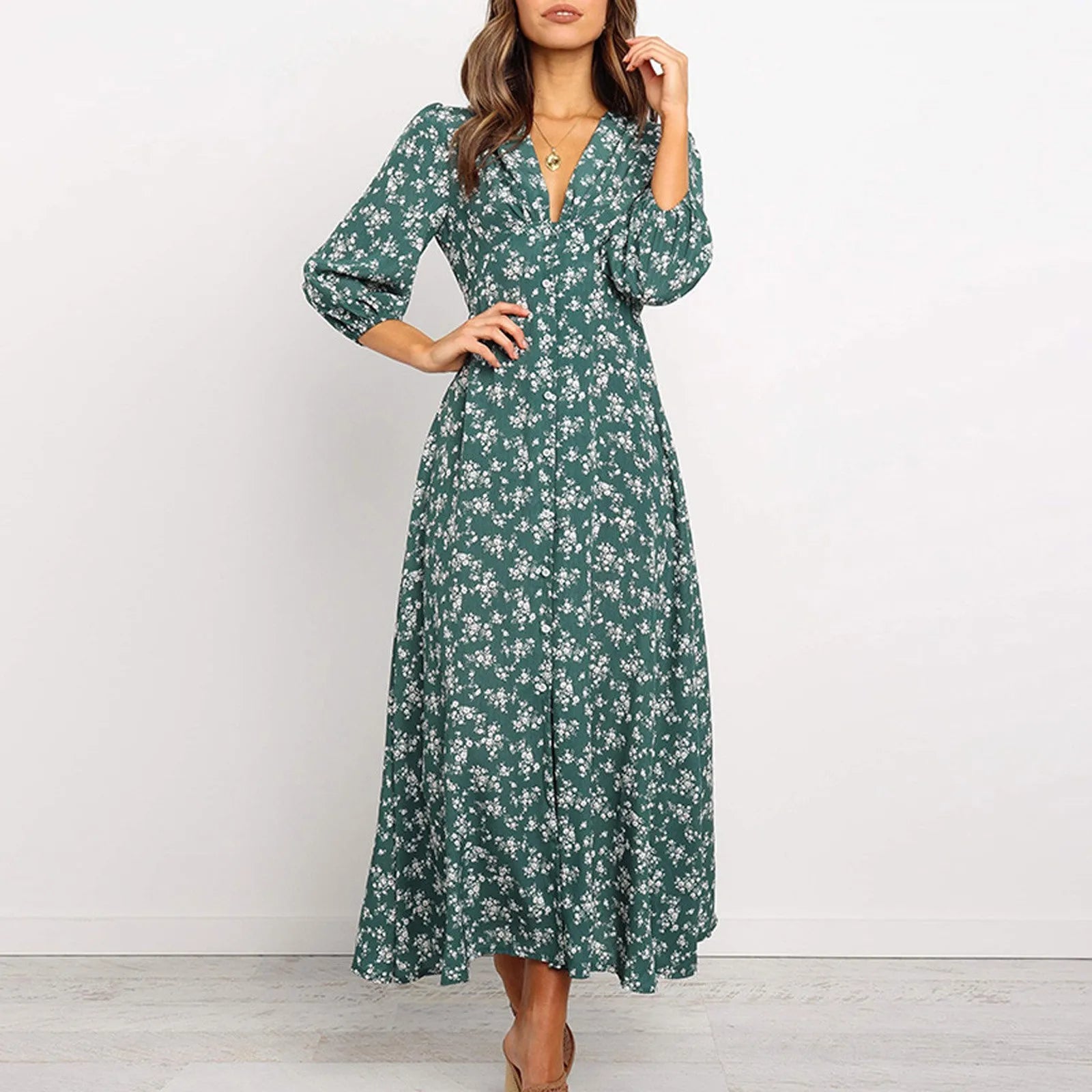 Isabella™ - V-neck Floral Dress