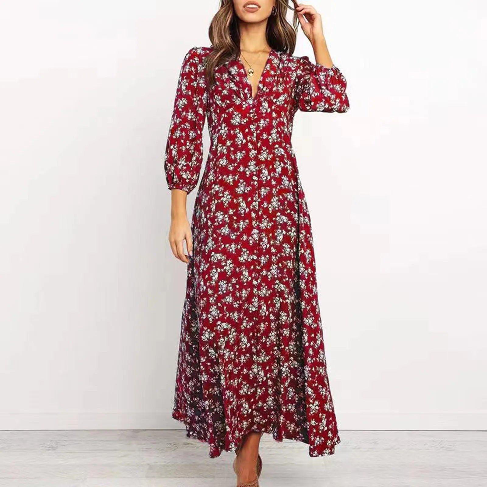 Isabella™ - V-neck Floral Dress