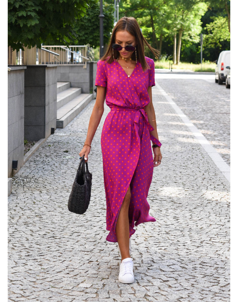 Lina – Floral Wrap Midi Dress