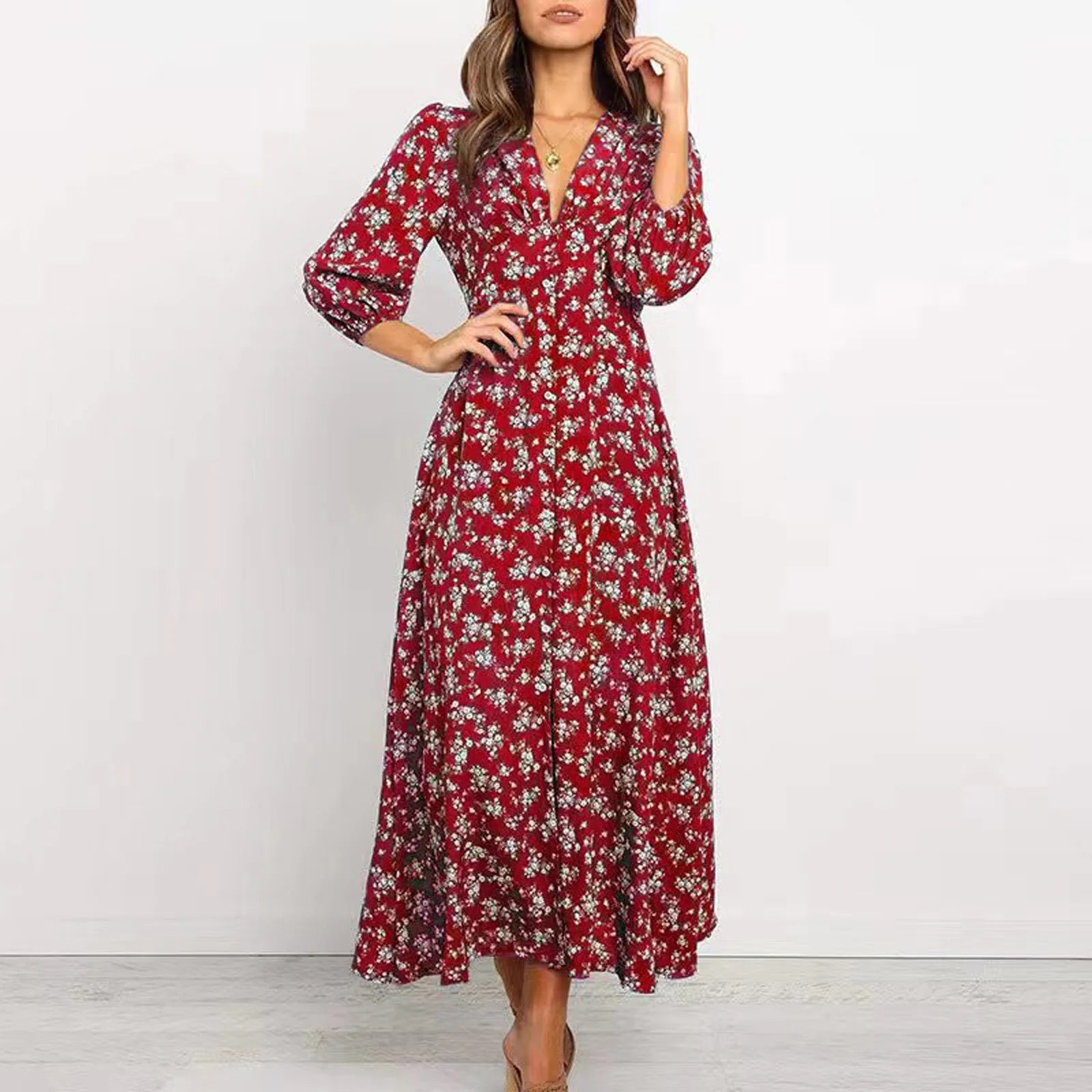 Isabella™ - V-neck Floral Dress