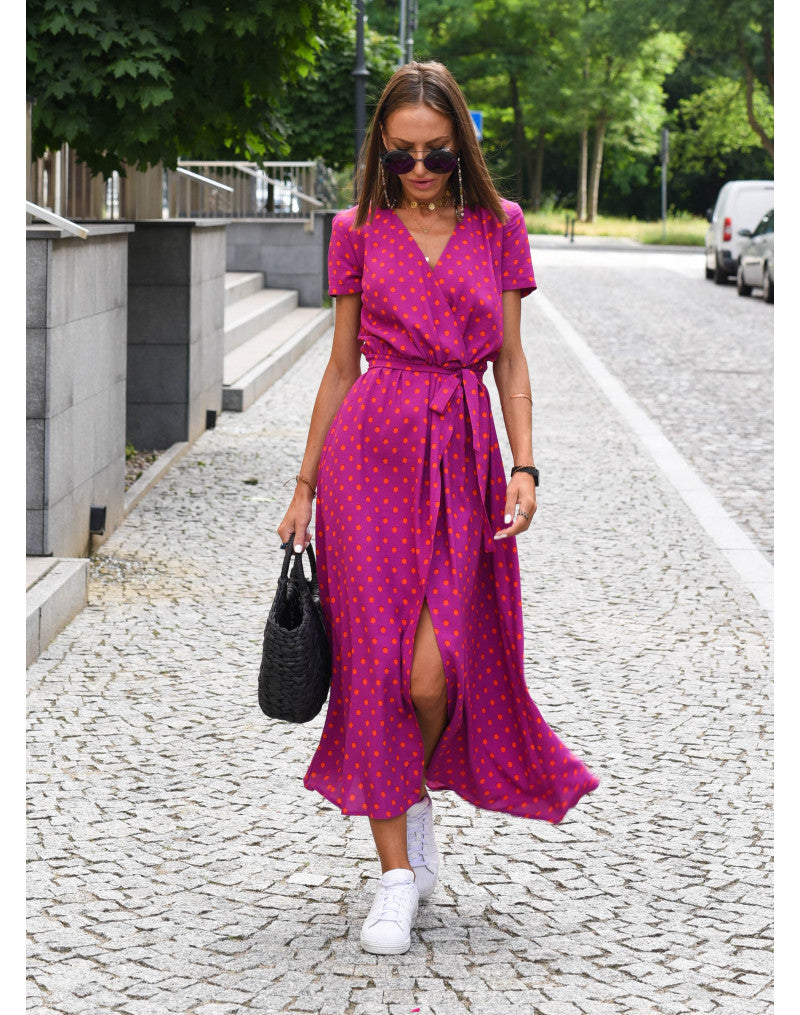 Lina – Floral Wrap Midi Dress