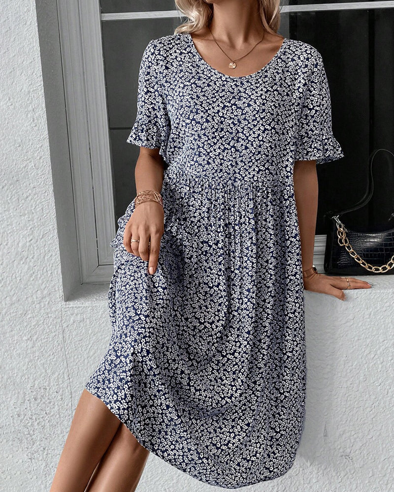 Isabella™ Elegant Floral Midi Dress for Women