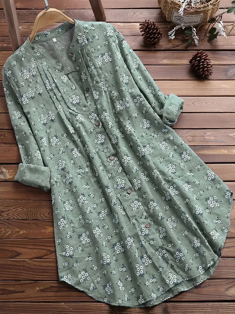 Isabella™ Floral Button-Up Midi Dress