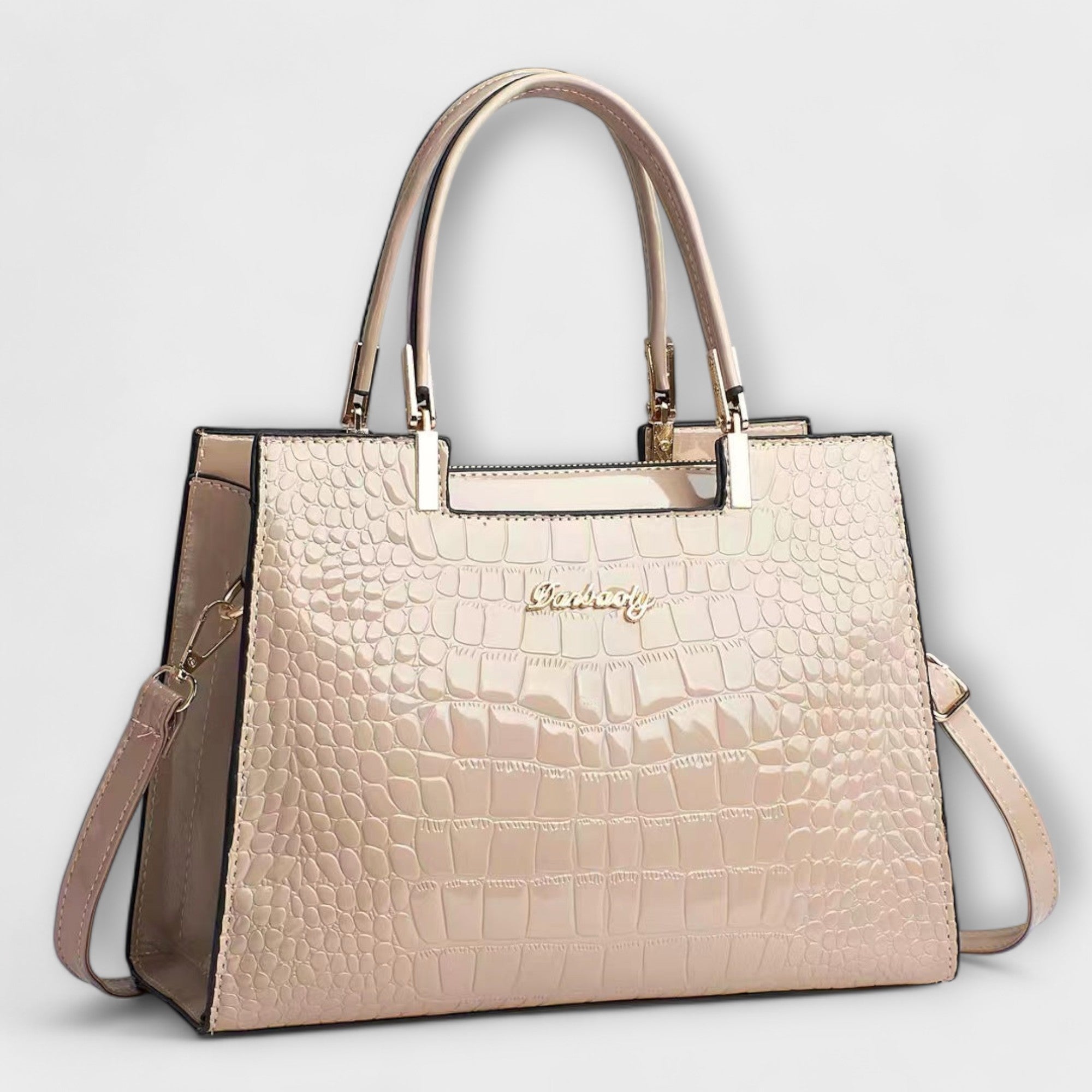 Aralune - Shiny crocodile print handbag