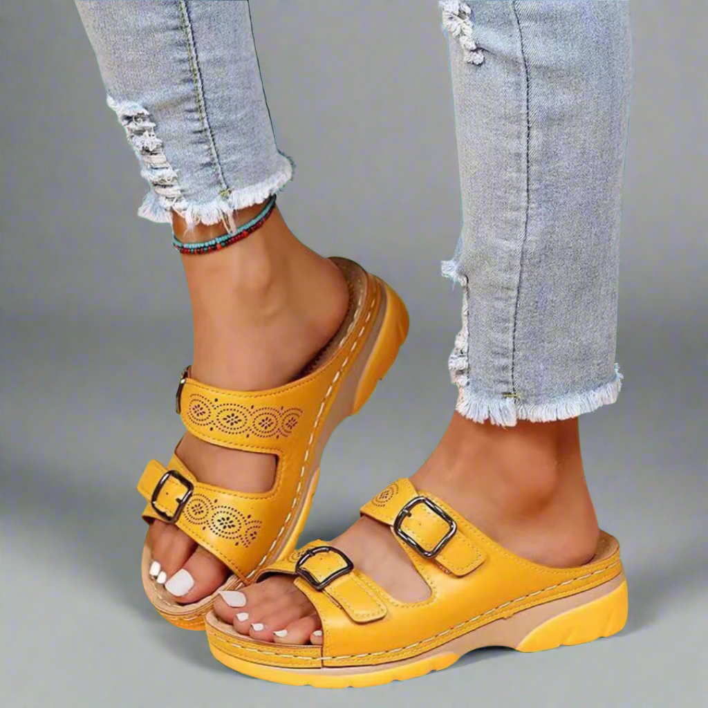 Dorothee | Wedge Sandals with Double Strap – Comfortable and Stylish