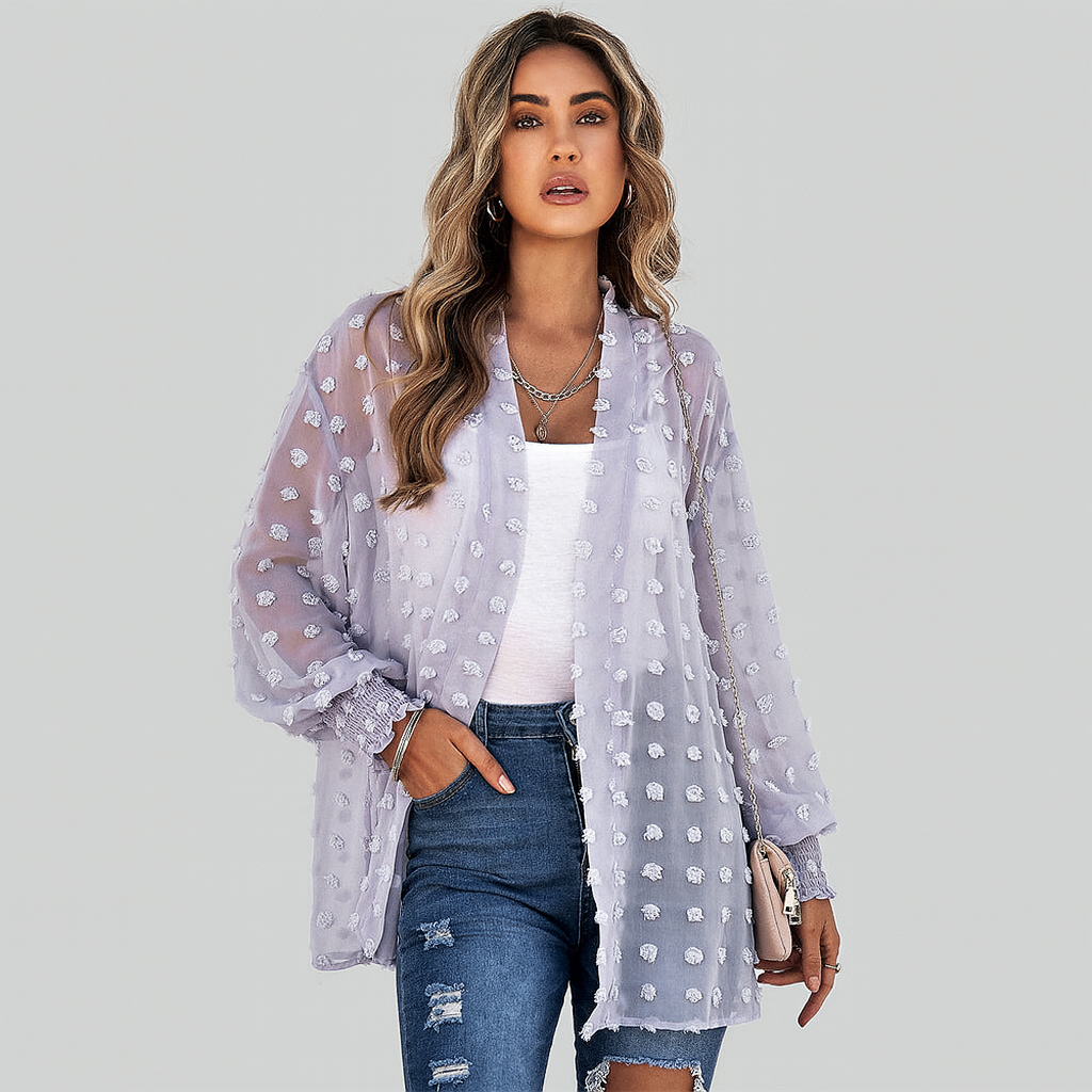 Zelitha – Textured Open-Front Cardigan